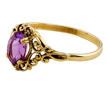 9ct Gold Amethyst Ring size P